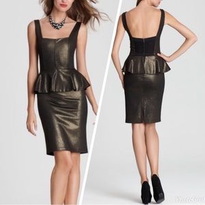 Alice + Olivia bronze peplum dress
